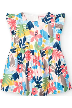 Boboli Satin Dress Floral Patterned