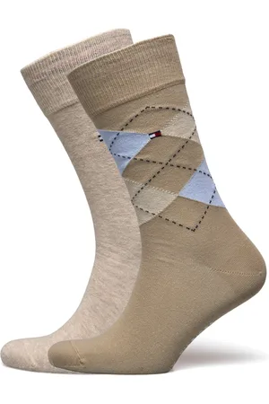Tommy Hilfiger Th Men Sock Check 2P Beige