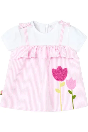 Boboli Poplin Dress Striped Pink