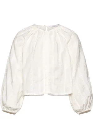 MANGO Cotton Blouse With Embroidered Details White