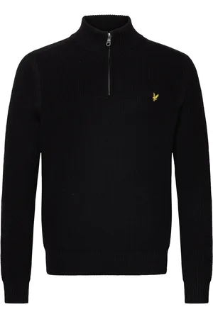 Lyle & Scott Ribbed Quarter Zip Jumper Black
