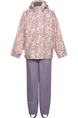 Mikk-Line Pu Rain Set Aop W. Susp/104 Purple