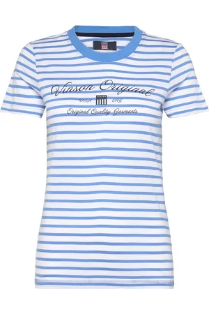 Vinson Layla Striped Reg Sj Vin W Tee Blue