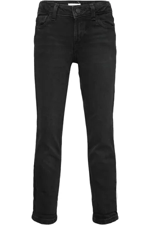 MANGO Straight Jeans With Turn-Up Black