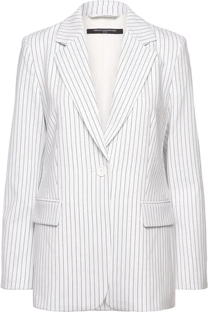 French Connection Whisper Pinstripe Blazer White
