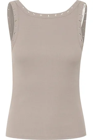 Gestuz Gzdrew Reversible Eyelet Top Beige