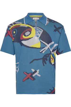 Scotch&Soda Abstract Island Crochet Polo Blue