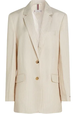 Tommy Hilfiger Viscose Linen Relaxed Sb Blazer Cream