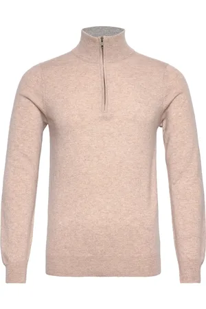 Davida Cashmere Man Half Zip Beige
