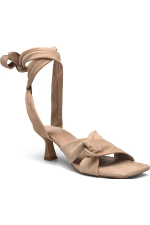 Dante 6 Ziya Heeled Suede Sandals Beige