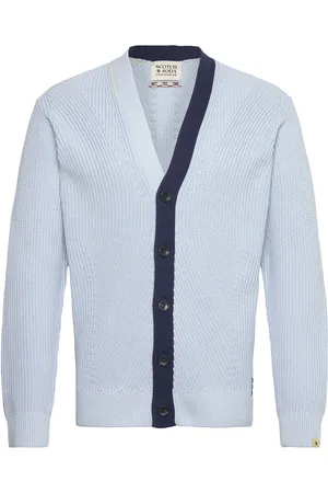 Scotch&Soda Structured Dropped Shoulder Cardigan Blue