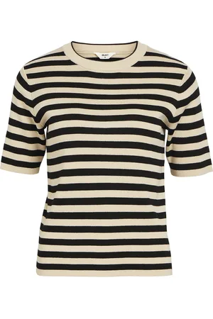 Object Objester S/S New Knit Pullover Noos Beige