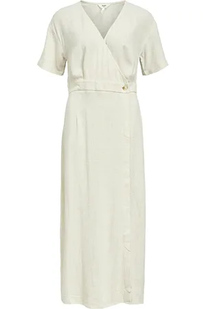 Object Objsanne S/S Re Ankle Dress Div Cream
