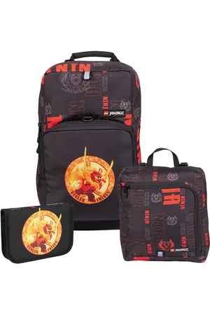 Lego Bags Lego® Optimo Starter School Bag W/Attachable Gym Bag & Pencil Case W/ Content Black