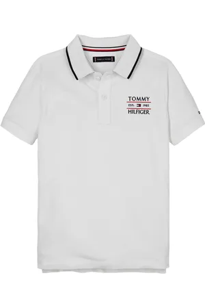 Tommy Hilfiger Tommy Flag Hilfiger Polo Reg Ss White