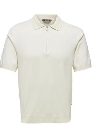 Only & Sons Onswyler Life Reg 14 Ss Zip Polo Knit Cream