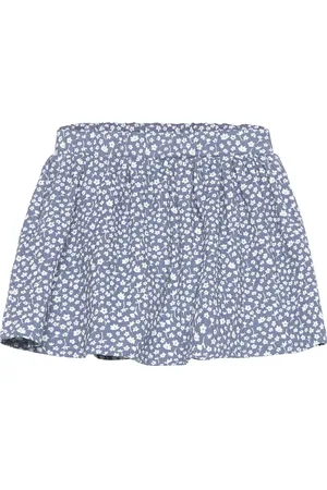 MANGO Short Pleated Skirt Blue