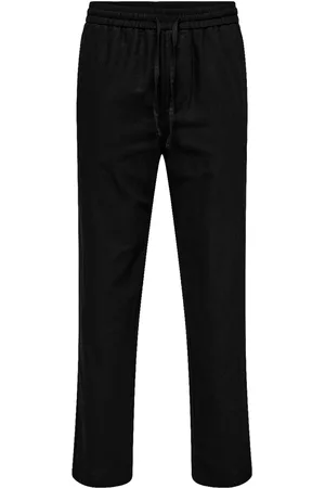 Only & Sons Onssinus Loose 0007 Cot Lin Pant Noos Black