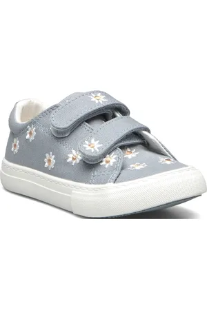 MANGO Floral Embroidered Sneakers Blue