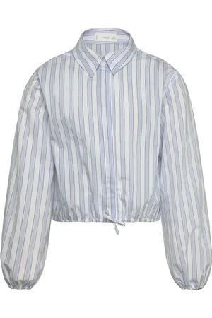 MANGO Shirt With Adjustable Waist Blue