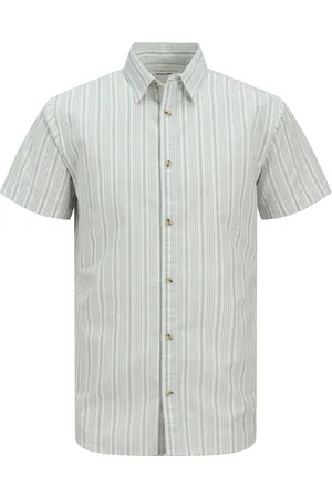 JACK & JONES Jjjoshua Oxford Stripe Shirt S/S Jack & J S Green