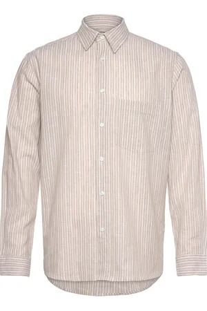 Mads Norgaard Cotton Linen Sune Stripe Shirt Beige
