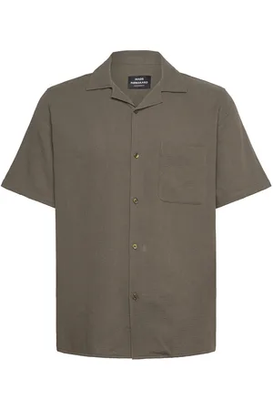 Mads Norgaard Texture Kenji Shirt Ss Brown