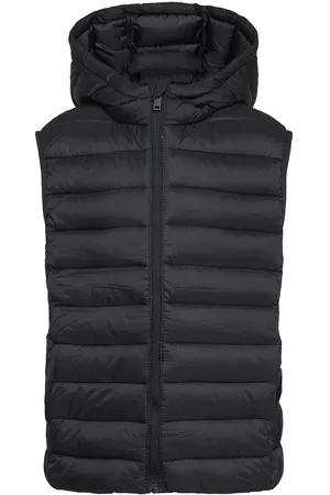 MANGO Quilted Gilet With Hood Black