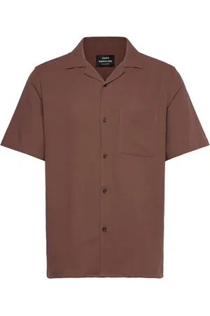 Mads Norgaard Texture Kenji Shirt Ss Brown