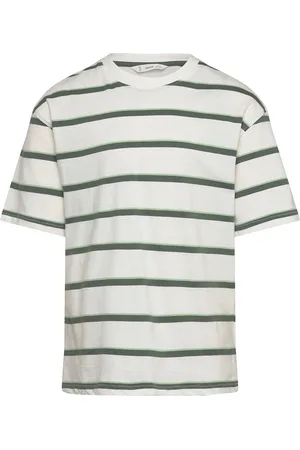 MANGO Striped Short-Sleeved T-Shirt Green