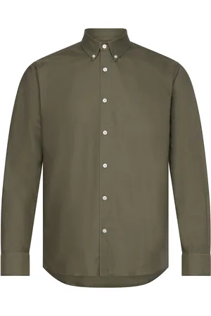 Mads Norgaard Cotton Oxford Sune Shirt Bd Green