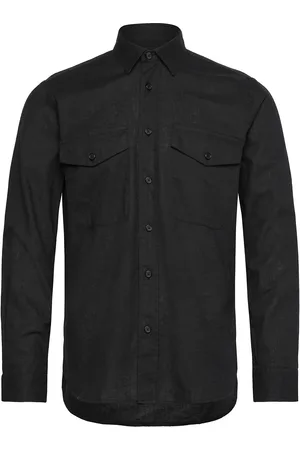 Mads Norgaard Cotton Linen Sune Officer Shirt Black