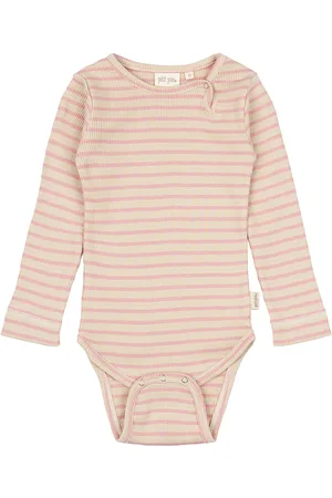Petit Piao Body L/S Modal Striped Pink