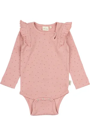 Petit Piao Body L/S Frill Modal Dot Pink