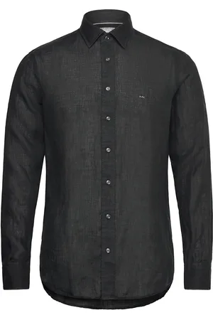 Michael Kors Linen Slim Fit Shirt Black