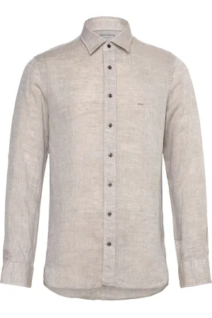 Michael Kors Linen Slim Fit Shirt Beige