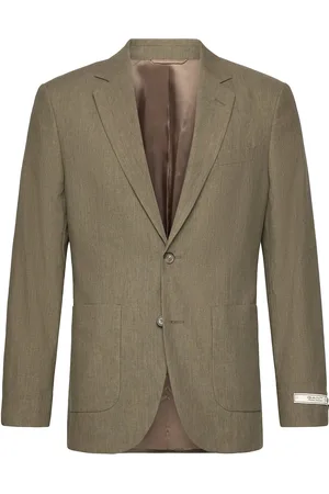 GANT Slim Cot/Linen Suit Jacket Green