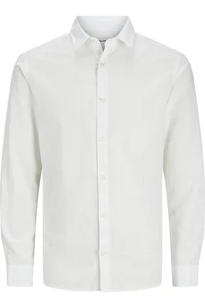 JACK & JONES Jjebreeze Linen Blend Shirt Ls Sn Jnr Jack & J S White