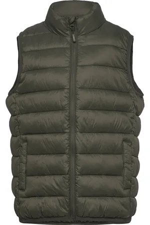MANGO Quilted Gilet Khaki