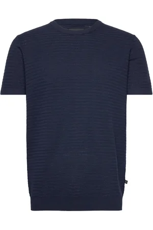 Clean Cut Owen Knitted T-Shirt Navy
