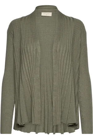 Freequent Cardigan From Freequent In A Soft Material With An Elegant Texture. The Cardigan Khaki