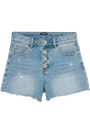 Indian Blue Jeans Wide Denim Shorts Damaged Blue
