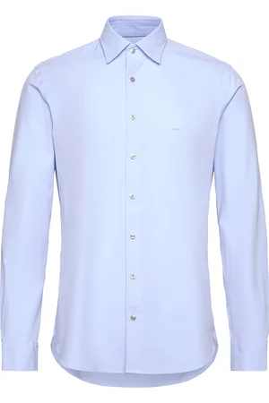 Michael Kors Performance Stretch Slim Shirt Blue