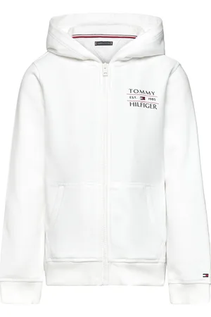 Tommy Hilfiger Tommy Flag Hilfiger Zip Hoodie White