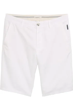 TOM TAILOR Regular Linen Chino Shorts White