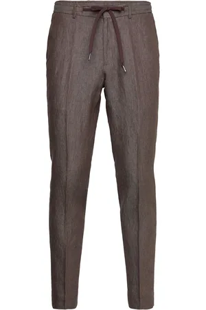 Michael Kors Pure Linen Pant Drawstring Brown