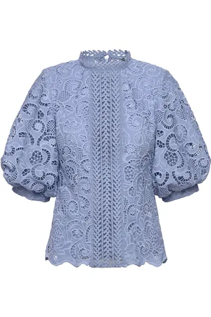 Copenhagen Muse Cmlanly-Blouse Is A Blouse In A Premium Material With Allover Lace And Lining, V Blue