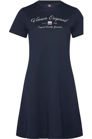 Vinson Rita Lf Sj Cot Vin W Dress Navy