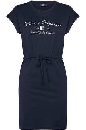 Vinson Rina Reg Cot Vin W Dress Navy