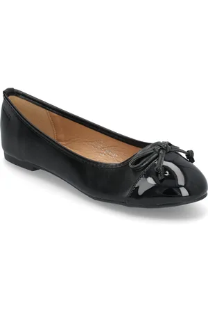 Bianco Biaceline Ballerina Toecap Faux Leather Black